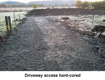 Driveway access hard-cored